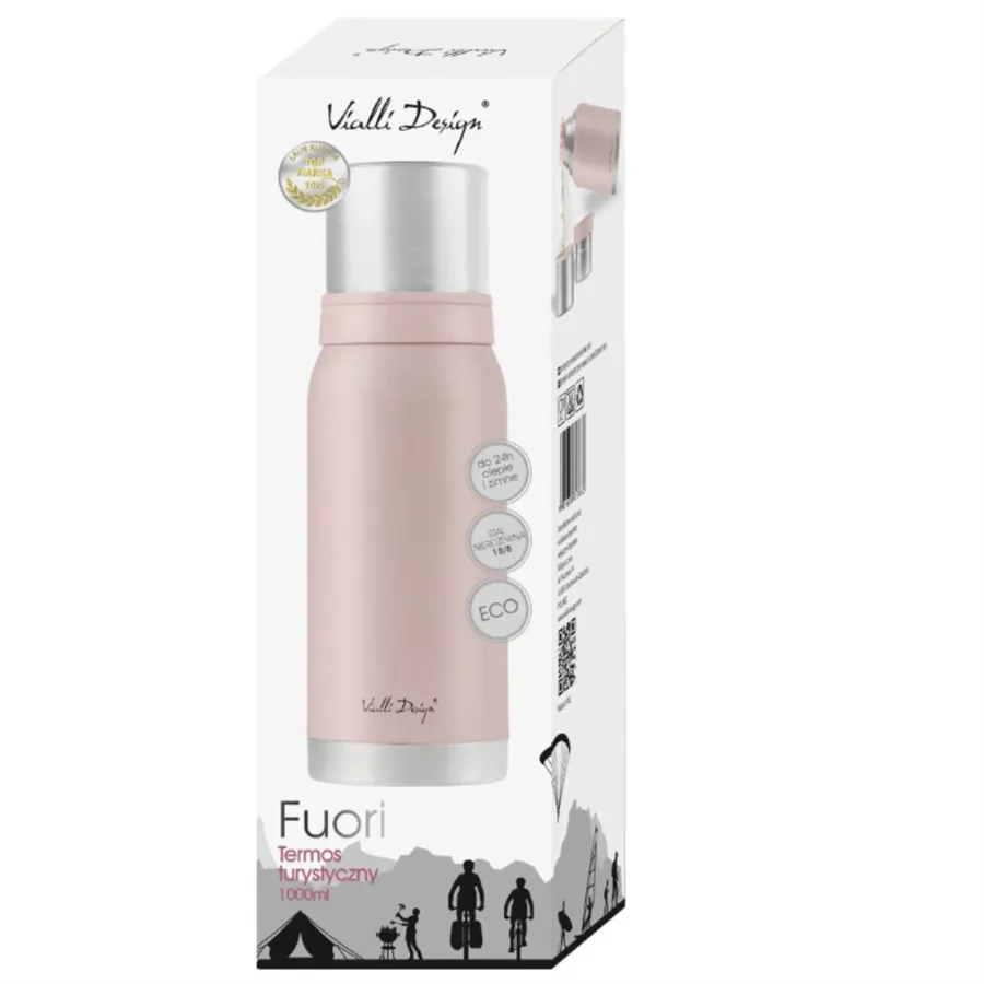 Vialli Design turistická termoska FUORI růžová 1 l / 27633