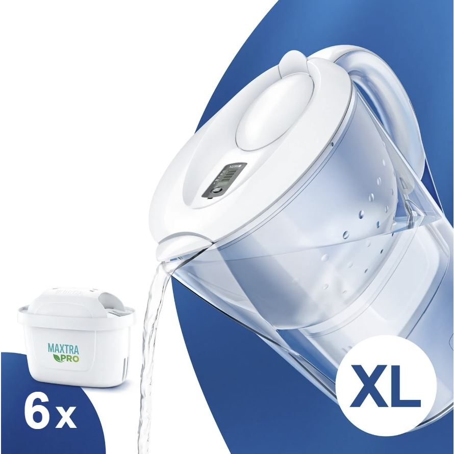 Brita Marella XL bílá filtrační konvice 3,5 l + 6 ks filtru Maxtra Pro Pure Performance