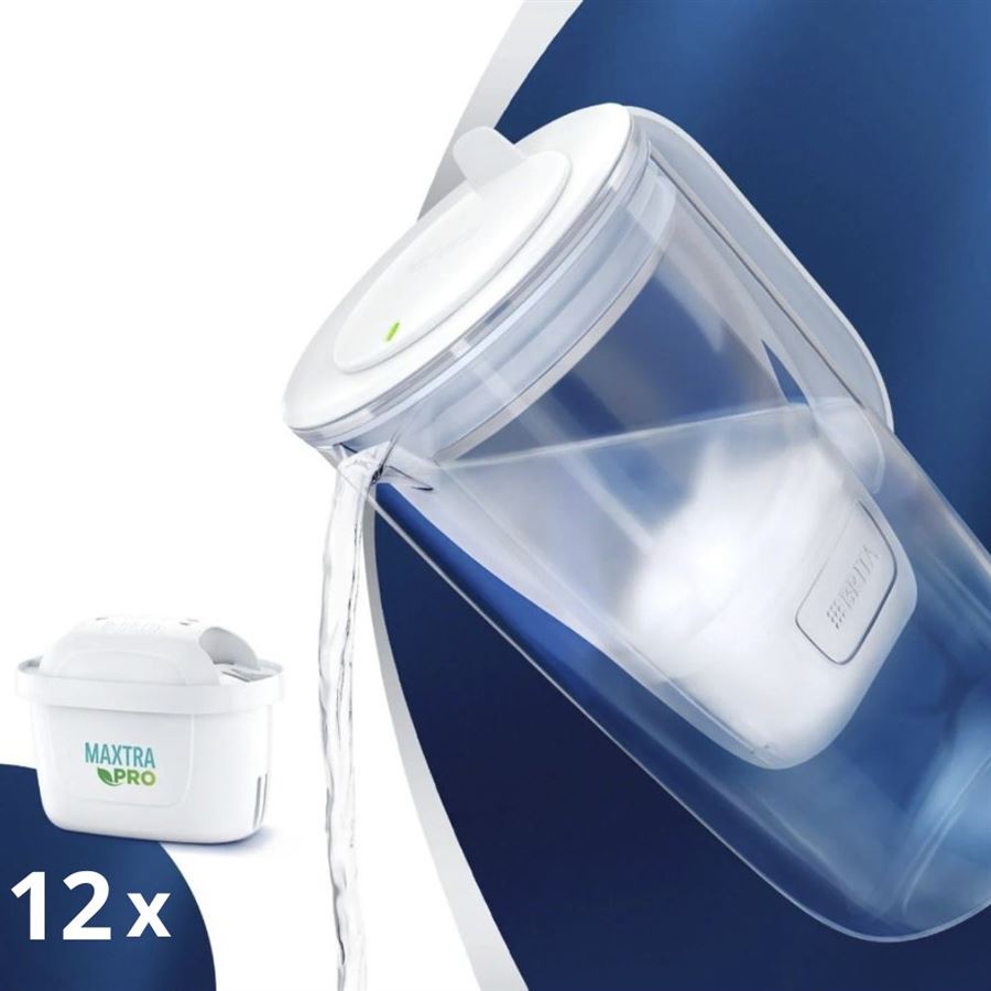 Levně Brita Glass Bottle Model One skleněná filtrační konvice 2,5 l + 12 ks filtru Maxtra Pro Plus Performance