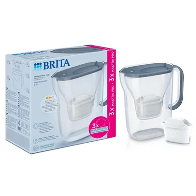 BRITA Style Essential šedomodrá filtrační konvice 2,4 l+ 3 ks filtru Maxtra Pro Pure Performance