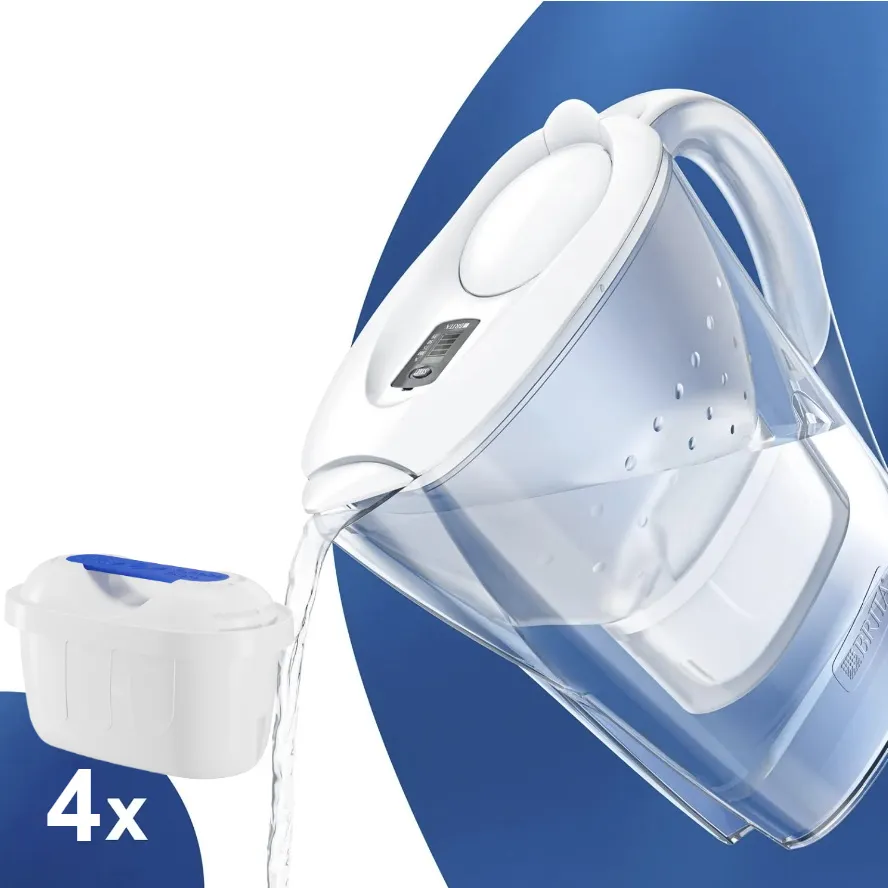 Brita Marella bílá filtrační konvice 2,4 l + 4 ks filtru FilterLogic FL-402H