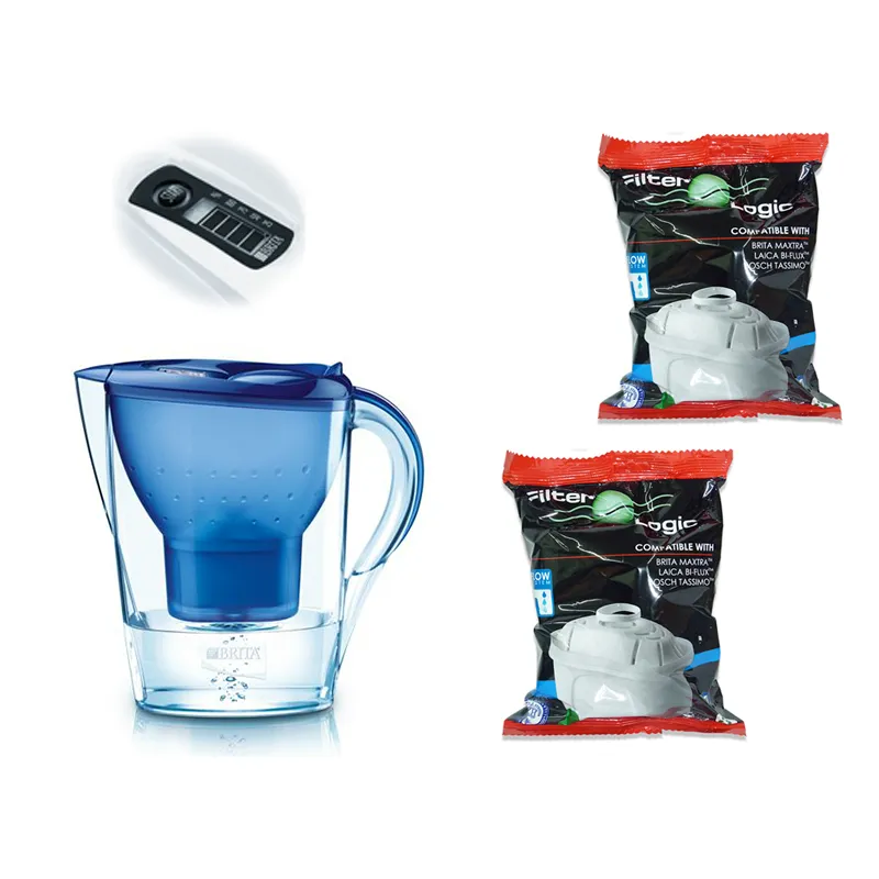 Brita Marella modrá filtrační konvice 2,4 l + 2 ks filtru FilterLogic FL-402H
