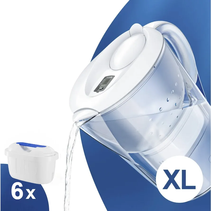 Filtrační konvice Brita Marella XL bílá + 6 ks Filter Logic FL-402H