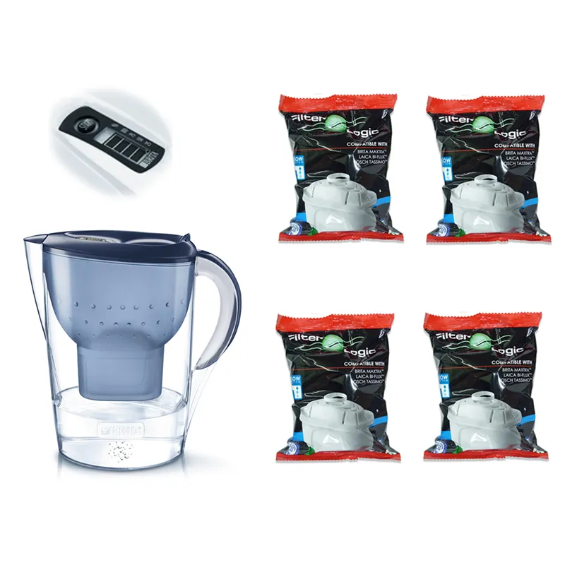 Filtrační konvice Brita Marella XL modrá + 4 ks Filter Logic FL-402H