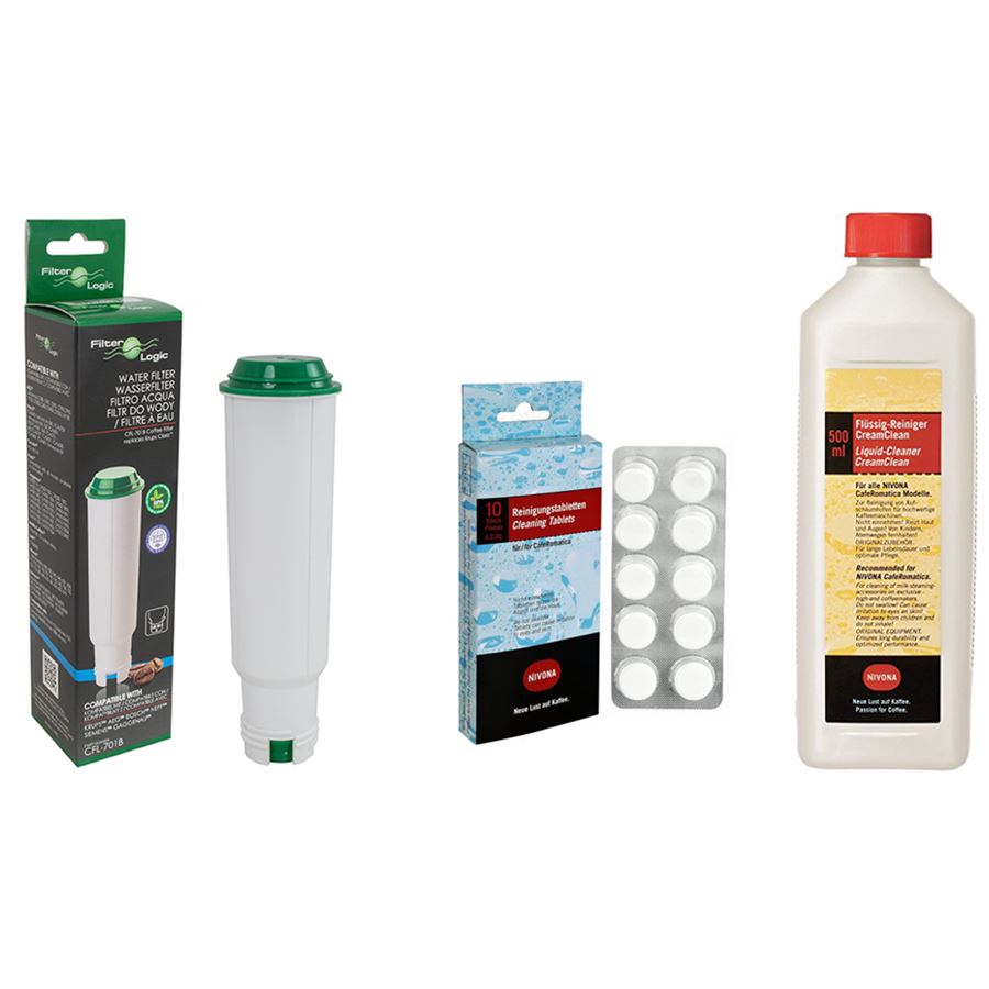 Filter Logic CFL-701B (za Nivona Claris NIRF700) + NIRT 701 čisticí tablety 10 ks + NICC 705 tekutý prostředek na odstraňování zbytků mléka
