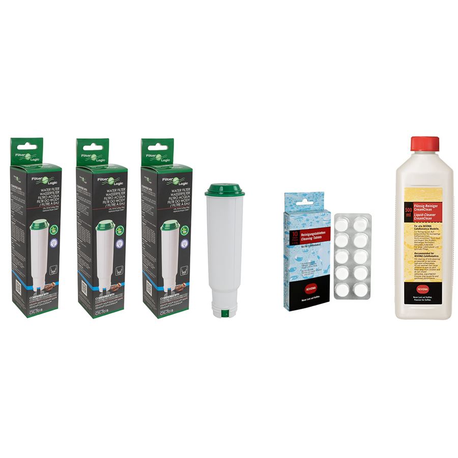 Filter Logic CFL-701B (za Nivona Claris NIRF700) 3 ks + NIRT 701 čisticí tablety 10 ks + NICC 705 tekutý prostředek na odstraňování zbytků mléka