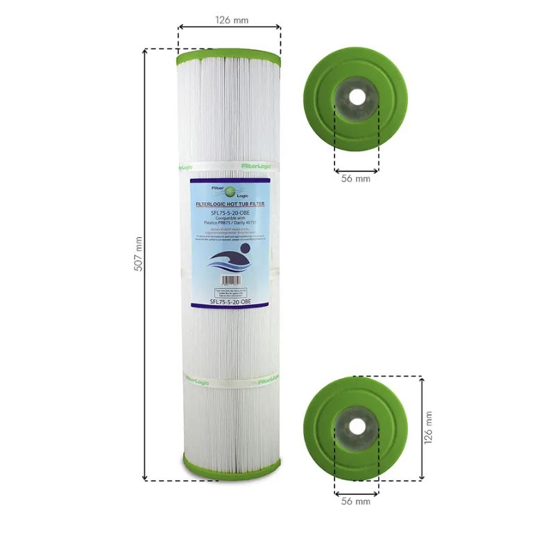 Filter Logic SFL75-5-20OBE filtrační kartuše pro vířivky a SPA (Pleatco PRB75, Darlly SC733 / 40751, Unicel C-4975, Filbur FC-2395)