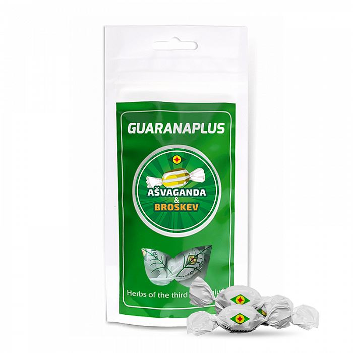 Levně Guaranaplus Ašvaganda / Broskev bonbony 70g