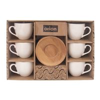 Orion hrnek porcelánový + podšálek WHITELINE 140 ml 6 ks
