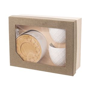 Orion hrnek porcelánový + podšálek+lžička WHITELINE 250 ml 2 ks