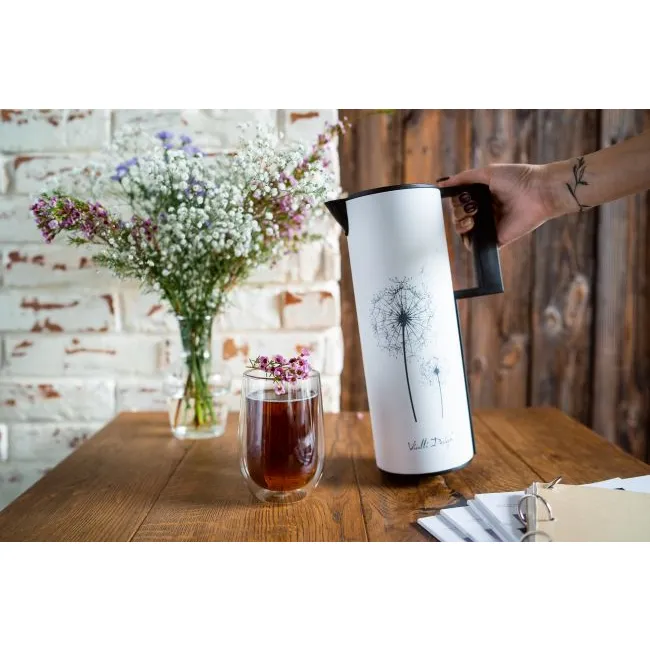 Vialli Design Corto termoska 1000 ml se skleněnou vložkou bílá 38382