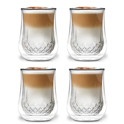 Vialli Design DIAMANTE dvoustěnné sklenice 300 ml, 4 ks 25844