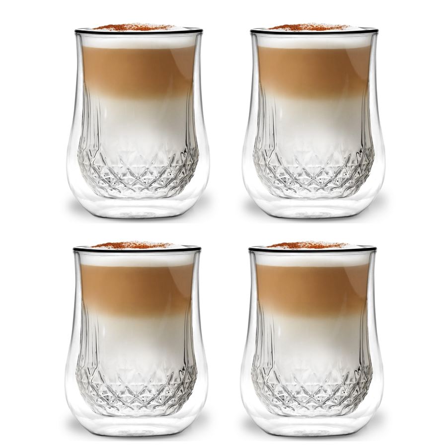 Levně Vialli Design DIAMANTE dvoustěnné sklenice 300 ml, 4 ks 25844