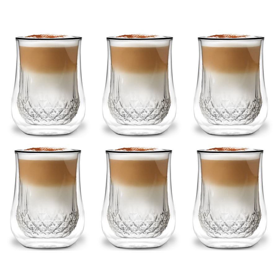Levně Vialli Design DIAMANTE dvoustěnné sklenice 300 ml, 6 ks 25844