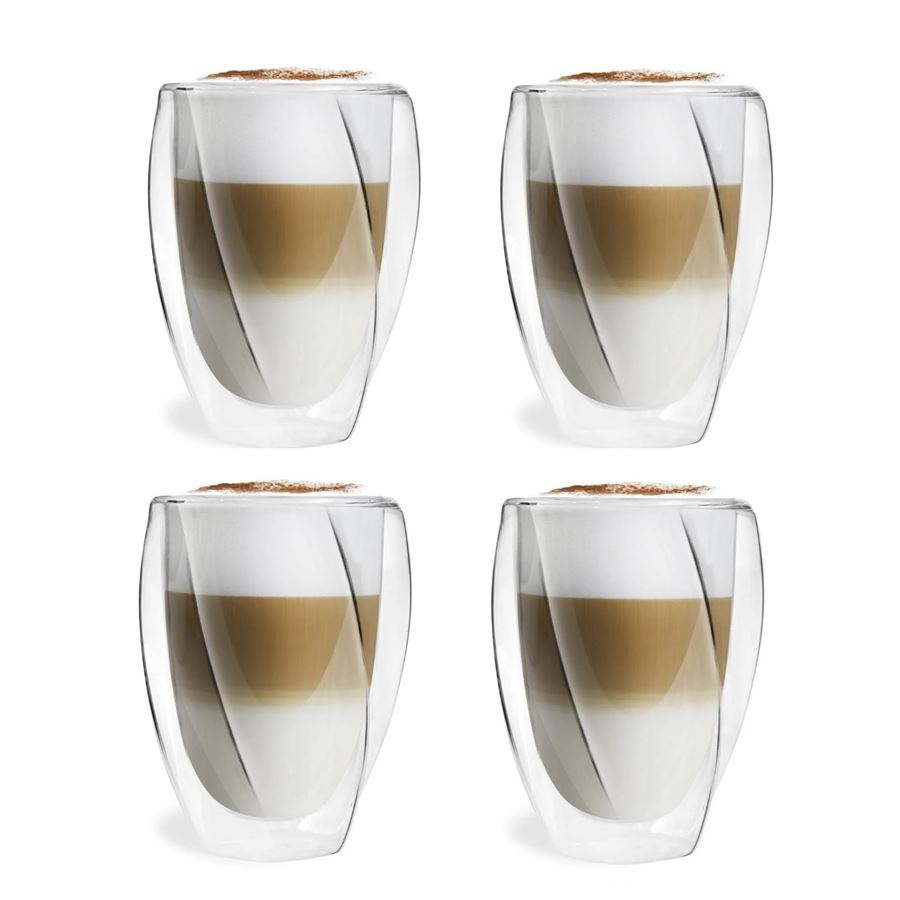 Levně Vialli Design CRISTALLO dvoustěnné sklenice na kávu (latte) a čaj 300 ml, 4 ks 25493