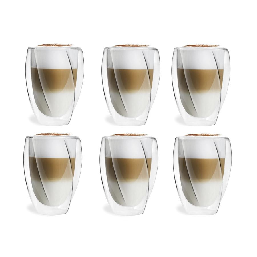Levně Vialli Design CRISTALLO dvoustěnné sklenice na kávu (latte) a čaj 300 ml, 6 ks 25493