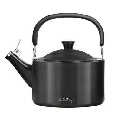Vialli Design DIAMANTE čajová konvice s píšťalkou, matná, černá 1,5 l