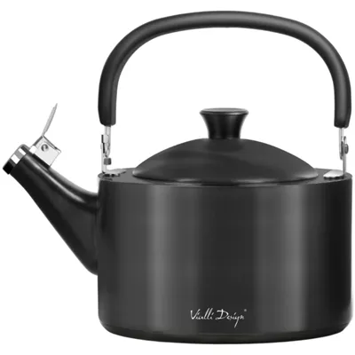 Vialli Design DIAMANTE čajová konvice s píšťalkou, matná, grafitová 1,5 l