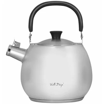 Vialli Design Bolla konvice na čaj s píšťalkou, matná ocel 2,5 l