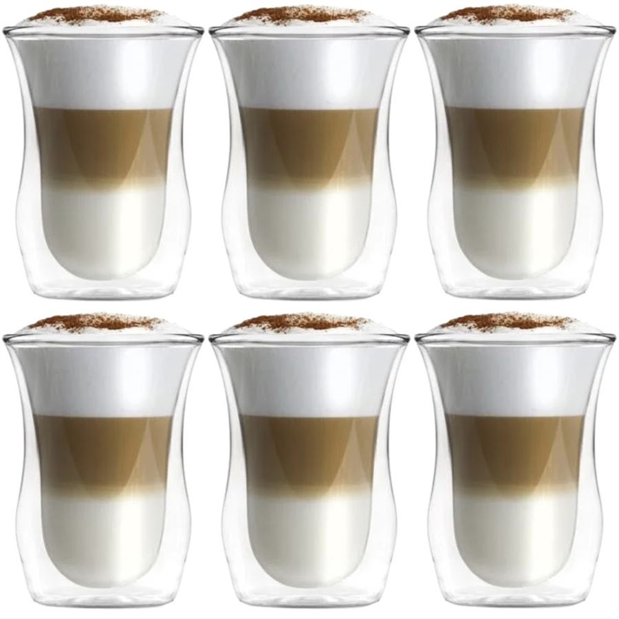 Levně Vialli Design VITA dvoustěnné skleněné termo sklenice na kávu a čaj 300 ml, 6 ks