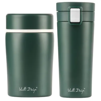 Vialli Design FUORI zelená sestava termohrnek 400 ml + termoska na jídlo  500 ml