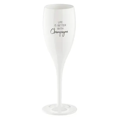 Koziol nerozbitná sklenice na šampaňské Cheers No.1 LIFE IS BETTER WITH CHAMPAGNE 100 ml 