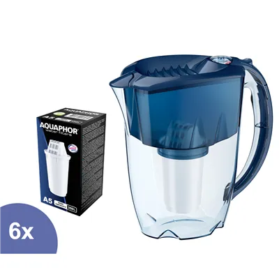 Aquaphor Prestige filtrační konvice tmavě modrá 2,8 l + 6 ks filtru Aquaphor A5