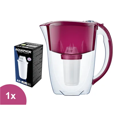 Aquaphor Prestige filtrační konvice cherry 2,8 l + 1 ks filtru Aquaphor A5