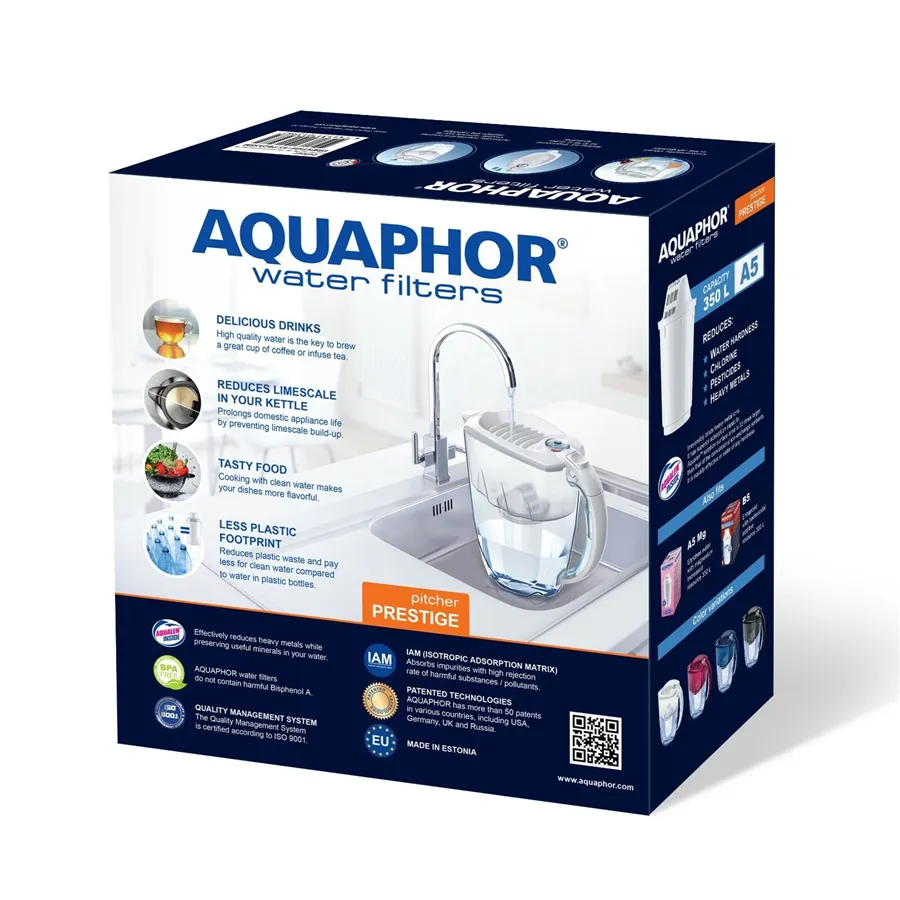 Aquaphor Prestige filtrační konvice cherry 2,8 l + 1 ks filtru Aquaphor A5