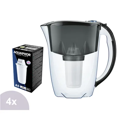 Aquaphor Prestige filtrační konvice černá 2,8 l + 4 ks filtru Aquaphor A5