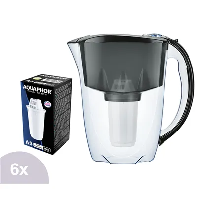 Aquaphor Prestige filtrační konvice černá 2,8 l + 6 ks filtru Aquaphor A5