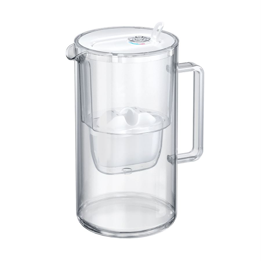 Levně Aquaphor Glass bílá skleněná filtrační konvice + 4 ks filtru Maxfor+ Mg