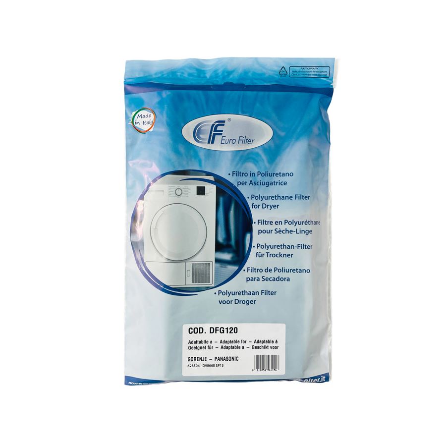 Euro Filter DFG120 náhradní pěnový filtr do sušičky za Gorenje 628504, 429410, Panasonic S810183 SP13