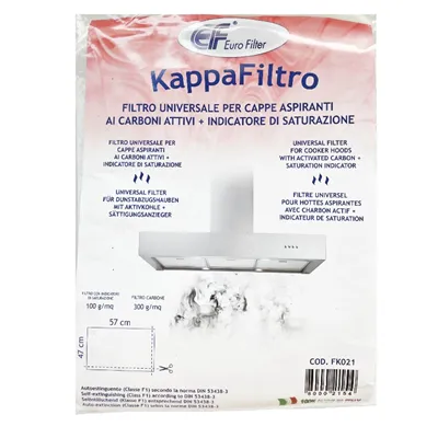 Univerzální uhlíkový a látkový filtr do digestoře bez odvětrávání proti zápachu a mastnotám typu Jolly DF2 470 x 570 mm