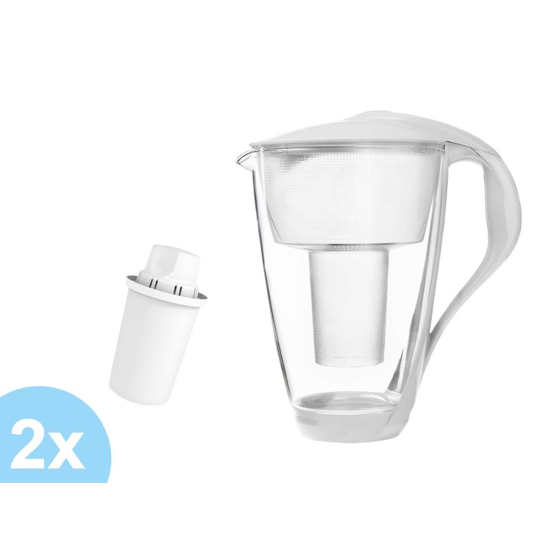 Levně Dafi Crystal classic filtrační konvice s LED ukazatelem 2l, bílá + 2 ks Classic filtry