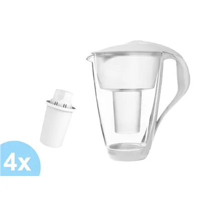 Dafi Crystal LED skleněná filtrační konvice bílá+ 4 ks filtru Dafi Classic
