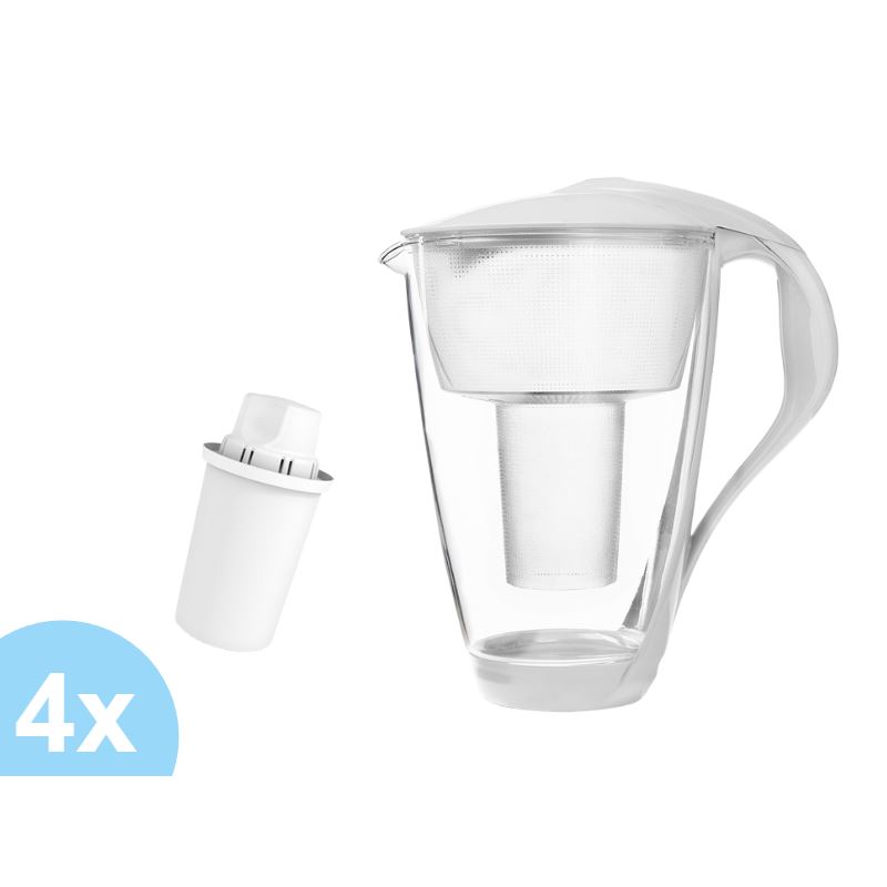 Levně Dafi Crystal classic filtrační konvice s LED ukazatelem 2l, bílá + 4 ks Classic filtry
