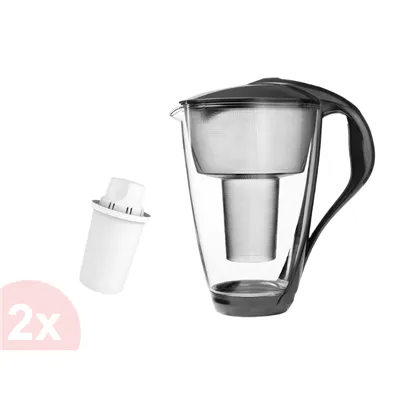 Dafi Crystal LED skleněná filtrační konvice grafitová + 2 ks filtru Dafi Classic