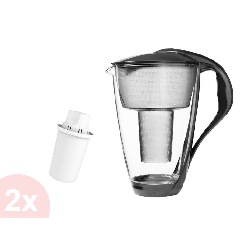 Levně Dafi Crystal classic filtrační konvice s LED ukazatelem 2l, grafitová + 2 ks Classic filtry