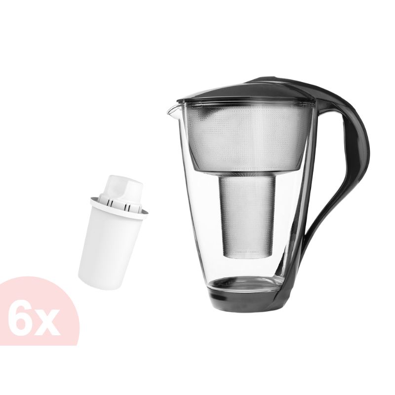 Levně Dafi Crystal classic filtrační konvice s LED ukazatelem 2l, grafitová + 6 ks Classic filtry