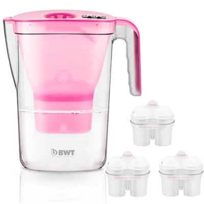 Filtrační konvice BWT VIDA růžová + 3 ks filtr BWT Mg2+
