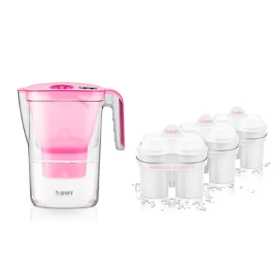 Filtrační konvice BWT VIDA růžová + 3 ks filtr BWT Mg2+