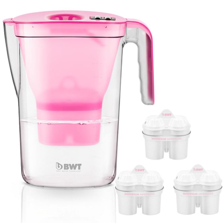 Levně Filtrační konvice BWT VIDA růžová + 3 ks filtr BWT Mg2+