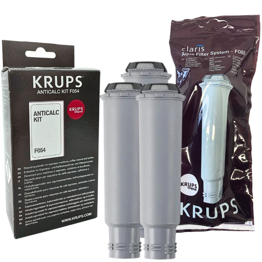 Levně Krups F08801 Aqua Filter Claris 3 ks + F0540010 odvápňovač