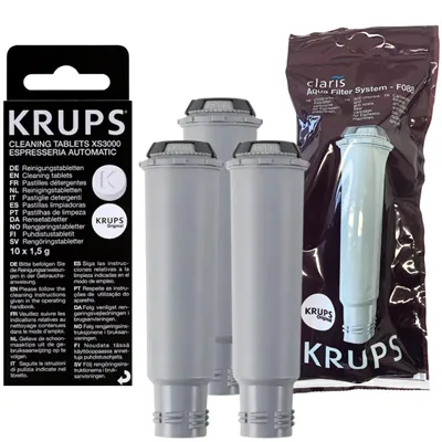 Krups F08801 Aqua Filter Claris 3 ks + XS300010 čisticí tablety