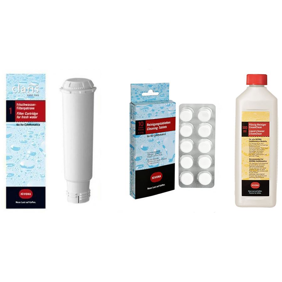 Nivona NIRF 700 Claris vodní filtr + NIRT 701 čisticí tablety 10 ks + NICC 705 tekutý prostředek na odstraňování zbytků mléka