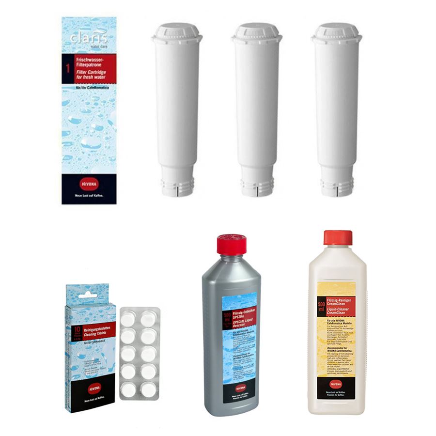 Levně Nivona NIRF 700 Claris vodní filtr 3 ks + NIRT 701 10 ks + NIRK 703 500 ml + NICC 705
