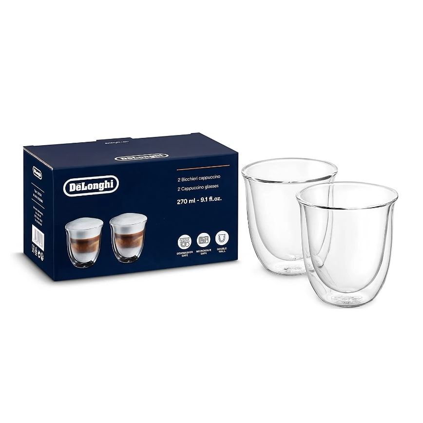 Levně DeLonghi skleničky na cappuccino 2 ks 190 ml