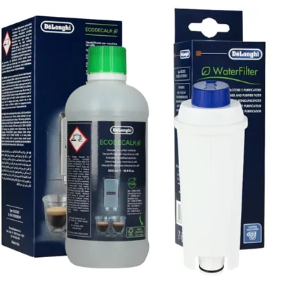 DeLonghi DLS C002 vodní filtr 1 ks + DeLonghi EcoDecalk odvápňovač 500 ml 1 ks