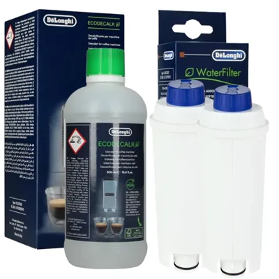 DeLonghi DLS C002 vodní filtr 2 ks + DeLonghi EcoDecalk odvápňovač 500 ml 1 ks